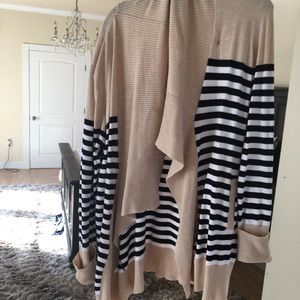 Striped Plus Size Cardigan - 2X